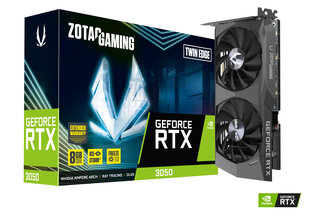 Zotac ZT-A30500E-10M graphics card NVIDIA GeForce RTX 3050 8 GB GDDR6 hinta ja tiedot | Zotac Tietokoneet ja pelaaminen | hobbyhall.fi
