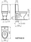 Yhdistetty wc-istuin KOMPAS 4,5/3 ltr. (650x360x850 mm) Reunaton, vaakasuora viemäri, väriltään valkoinen. hinta ja tiedot | WC-istuimet | hobbyhall.fi