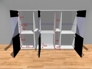 Lipasto Dorade mustavalkoinen. hinta ja tiedot | Vitriinit | hobbyhall.fi