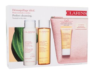 Clarins Cleansing -lahjapakkaus: puhdistusemulsio, 200 ml + kasvovesi, 200 ml + kasvojen puhdistusvaahto, 30 ml + kosmetiikkalaukku hinta ja tiedot | Kasvojen puhdistusaineet | hobbyhall.fi