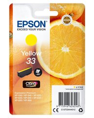 Epson alkuperäinen muste c13t33444012, t33, keltainen hinta ja tiedot | Mustekasetit | hobbyhall.fi