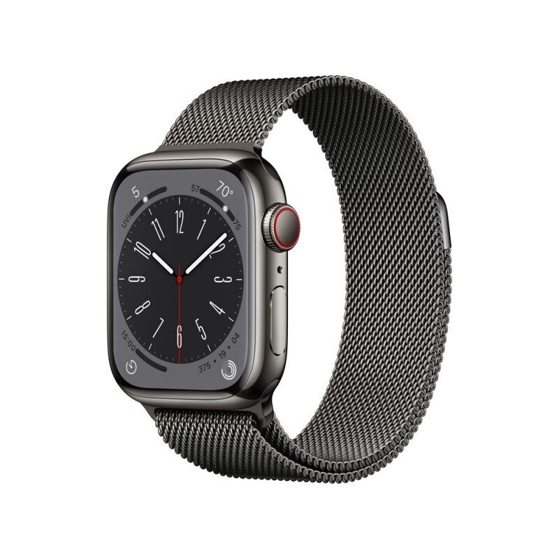 Apple Watch Series 8 GPS + Cellular 41mm Graphite ruostumaton teräskuori ,Graphite milanolaisranneke MNJM3 hinta ja tiedot | Älykellot | hobbyhall.fi