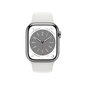 Apple Watch Series 8 GPS + Cellular 41mm Silver ruostumaton teräskuori ,White urheiluranneke - MNJ53 hinta ja tiedot | Älykellot | hobbyhall.fi