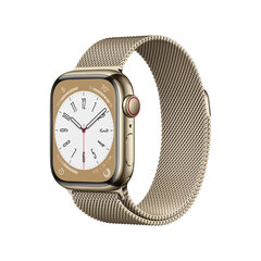 Apple Watch Series 8 GPS + Cellular 45mm Gold ruostumaton teräskuori ,Gold milanolaisranneke MNKQ3 hinta ja tiedot | Älykellot | hobbyhall.fi