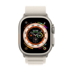 Apple Watch Ultra GPS + Cellular, 49mm titaanikuori ,Starlight Alpine ranneke - Large MQFT3 hinta ja tiedot | Älykellot | hobbyhall.fi