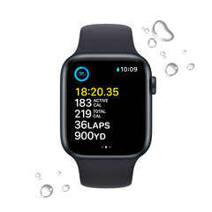 Apple Watch SE GPS + Cellular 44mm Midnight Aluminium Case with Midnight Sport Band - Regular 2nd Gen - MNPY3EL/A hinta ja tiedot | Apple Älykellot ja aktiivisuusrannekkeet | hobbyhall.fi