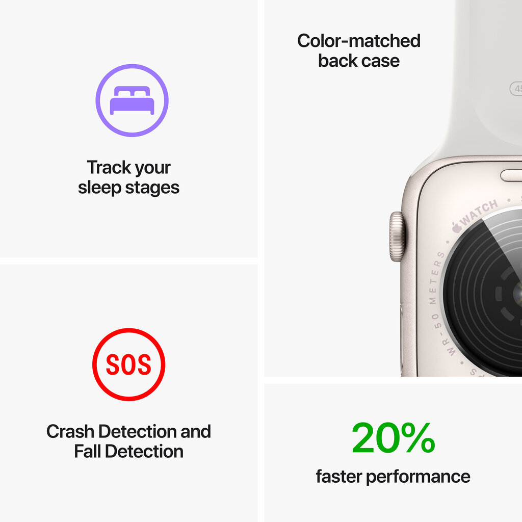 Apple Watch SE GPS + Cellular 44mm Silver Aluminium Case with White Sport Band - Regular 2nd Gen - MNQ23EL/A hinta ja tiedot | Älykellot | hobbyhall.fi