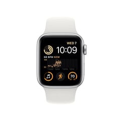 Apple Watch SE GPS + Cellular 44mm Silver Aluminium Case with White Sport Band - Regular 2nd Gen - MNQ23EL/A hinta ja tiedot | Apple Älykellot ja aktiivisuusrannekkeet | hobbyhall.fi