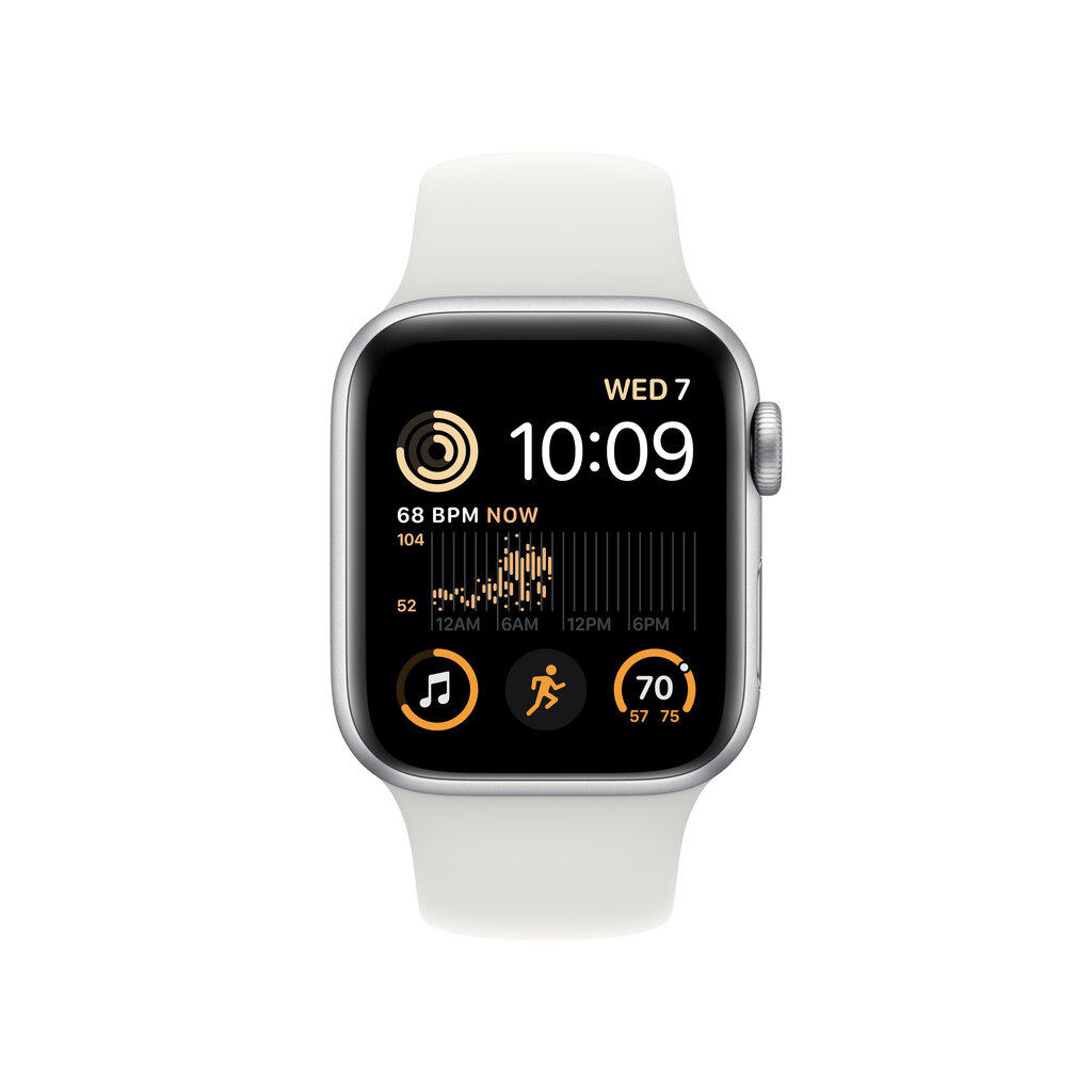 Apple Watch SE GPS + Cellular 44mm Silver Aluminium Case with White Sport Band - Regular 2nd Gen - MNQ23EL/A hinta ja tiedot | Älykellot | hobbyhall.fi