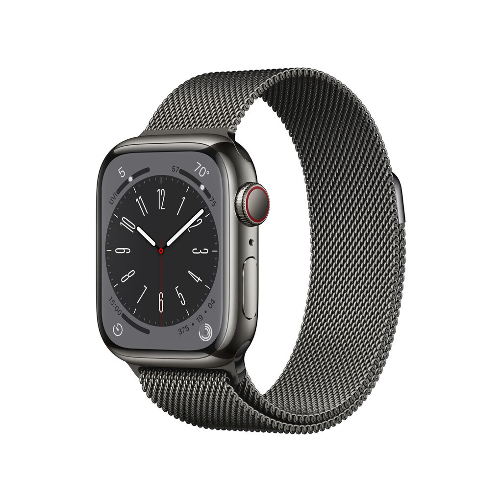 Apple Watch Series 8 GPS + Cellular 45mm Graphite ruostumaton teräskuori ,Graphite milanolaisranneke MNKX3 hinta ja tiedot | Älykellot | hobbyhall.fi