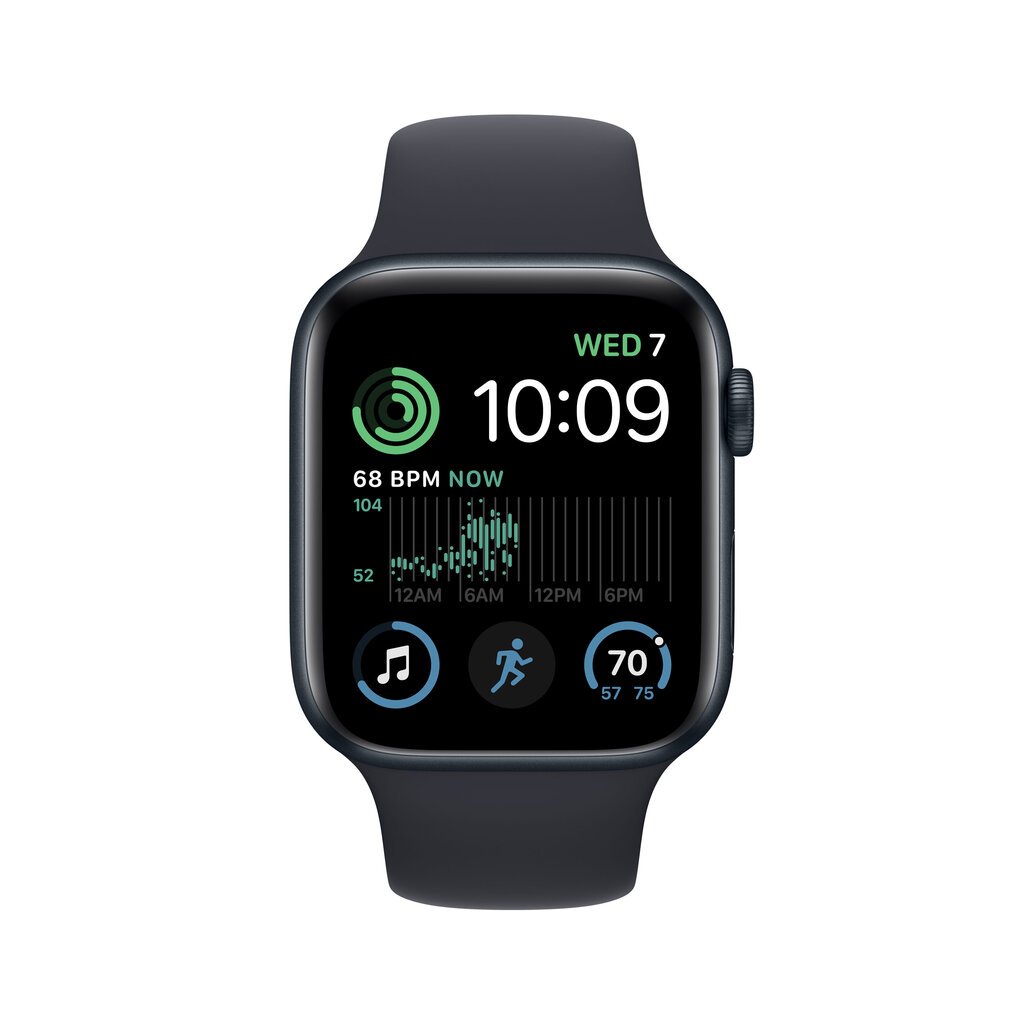 Apple Watch SE2nd Gen GPS 44mm Midnight alumiinikuori ,Midnight urheiluranneke - MNK03 hinta ja tiedot | Älykellot | hobbyhall.fi