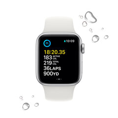 Apple Watch SE GPS + Cellular 40mm Silver Aluminium Case with White Sport Band - Regular 2nd Gen - MNPP3UL/A hinta ja tiedot | Älykellot | hobbyhall.fi
