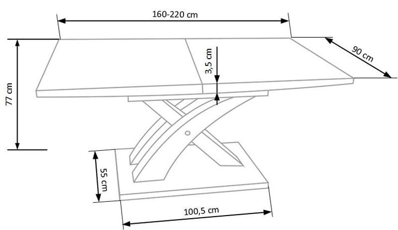 Sandor - ruokapöytä. hinta ja tiedot | Ruokapöydät | hobbyhall.fi