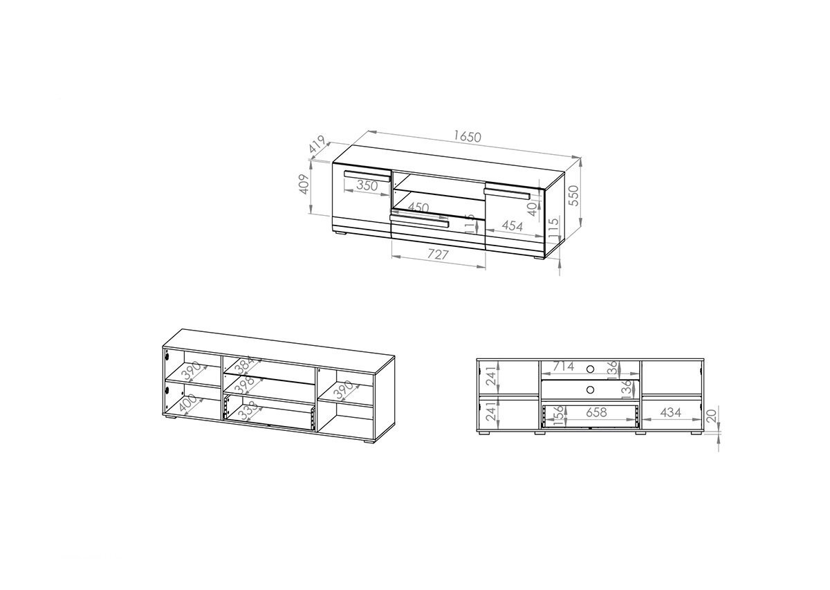 Blanco 09 - TV-Pöytä. hinta ja tiedot | TV-tasot | hobbyhall.fi