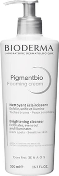 Puhdistusaine Bioderma Pigment Bio Foaming Cream Fp, 500ml. hinta ja tiedot | Kasvojen puhdistusaineet | hobbyhall.fi
