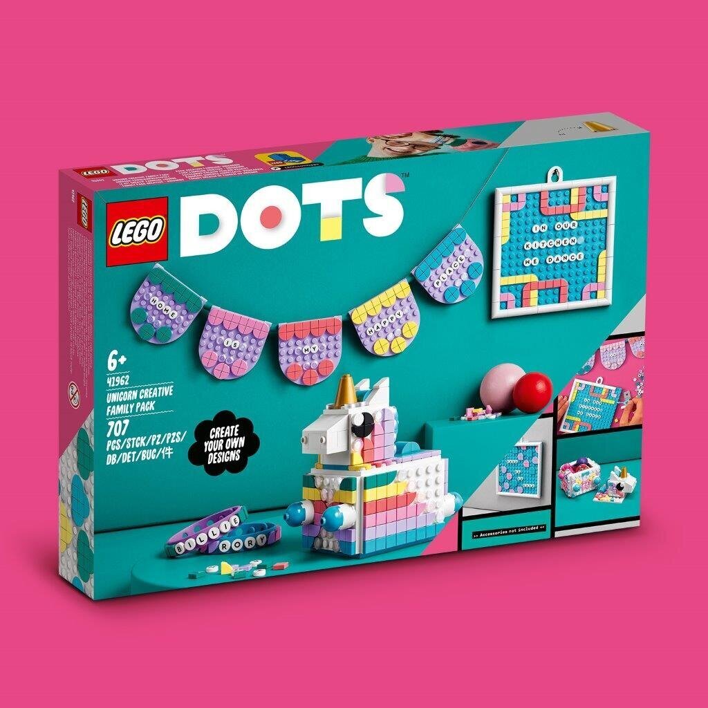 41962 LEGO® DOTS Luova perhepakkaus – yksisarvinen hinta ja tiedot | LEGOT ja rakennuslelut | hobbyhall.fi