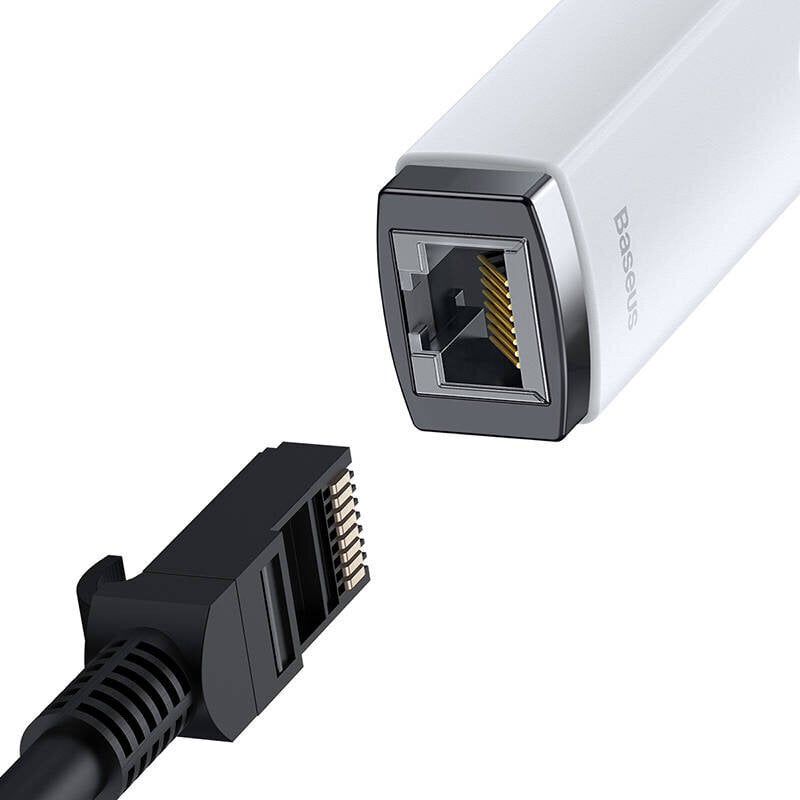 Adapteri Baseus Lite Series USB-C - RJ45-verkko, 100Mbps (valkoinen) hinta ja tiedot | Adapterit | hobbyhall.fi