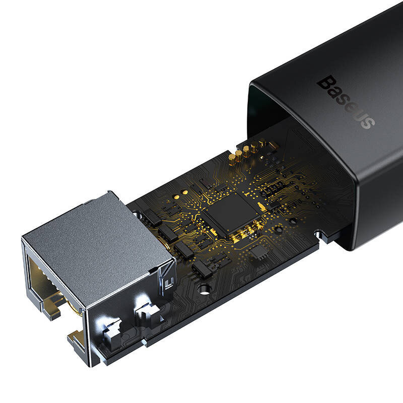 Adapteri Baseus Lite Series USB-RJ45-verkko (musta) hinta ja tiedot | Adapterit | hobbyhall.fi