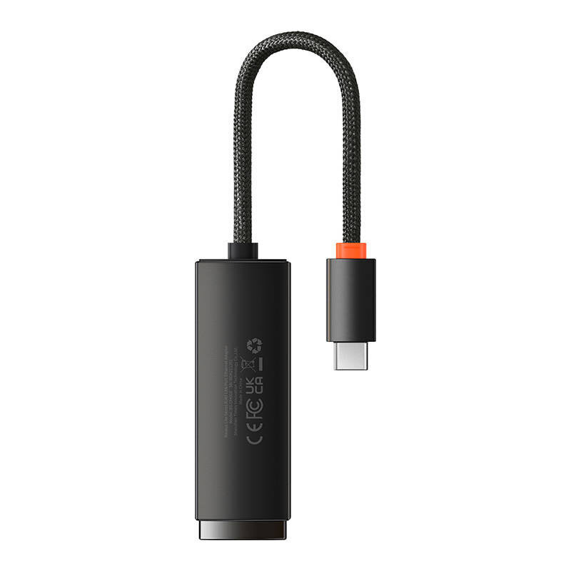 Adapteri Baseus Lite Series USB-C - RJ45-verkko (musta) hinta ja tiedot | Adapterit | hobbyhall.fi