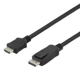 Deltaco, DisplayPort į HDMI, 4K UHD, 1 m hinta ja tiedot | Kaapelit ja adapterit | hobbyhall.fi