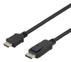 Deltaco, DisplayPort į HDMI, 4K UHD, 2 m hinta ja tiedot | Kaapelit ja adapterit | hobbyhall.fi