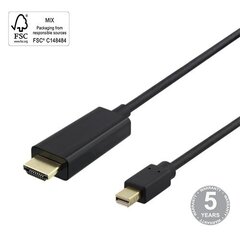 Deltaco, miniDisplayPort - HDMI, 4K UHD, 3 m hinta ja tiedot | Kaapelit ja adapterit | hobbyhall.fi
