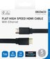 Deltaco, Flat High Speed su Ethernet HDMI, 4K UHD, 1 m hinta ja tiedot | Kaapelit ja adapterit | hobbyhall.fi