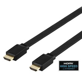 Deltaco, Flat High Speed su Ethernet HDMI, 4K UHD, 1 m hinta ja tiedot | Kaapelit ja adapterit | hobbyhall.fi