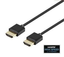 Deltaco, HDMI, 4K UHD, 1 m hinta ja tiedot | Kaapelit ja adapterit | hobbyhall.fi