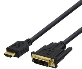 Deltaco, 1080p, DVI-D Single Link, 1 m hinta ja tiedot | Kaapelit ja adapterit | hobbyhall.fi