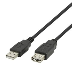 Deltaco, USB Extender, USB-A pistoke - USB-A pistorasia, 1 m hinta ja tiedot | Kaapelit ja adapterit | hobbyhall.fi