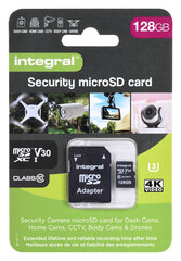 Integral Security Micro SD 4K V30 UHS-1 U3 128GB hinta ja tiedot | Intenso Puhelimet, älylaitteet ja kamerat | hobbyhall.fi