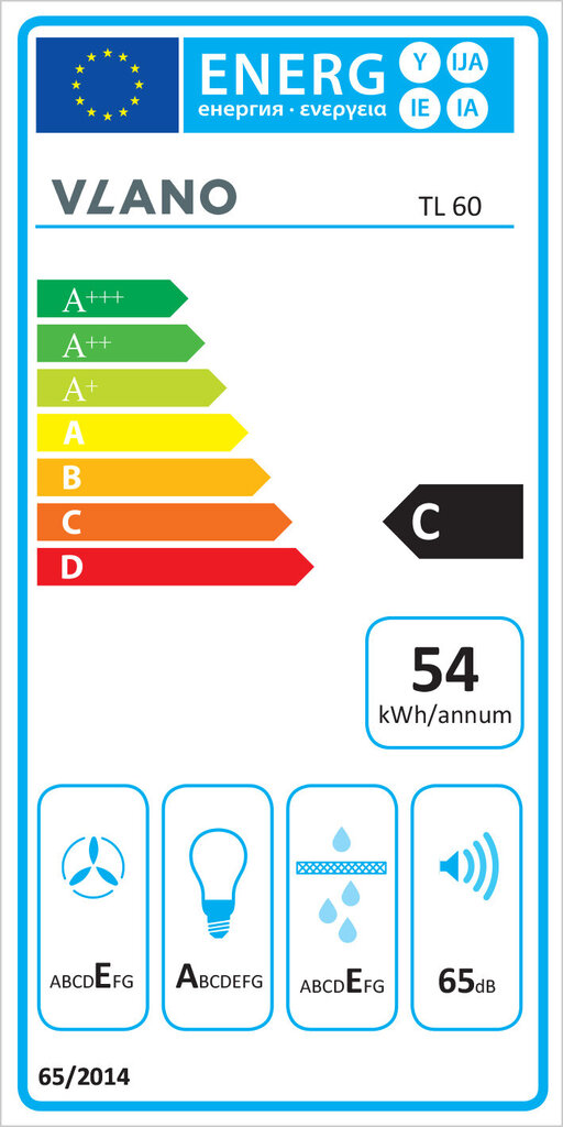 Vlano TL 60 WH hinta ja tiedot | Liesituulettimet | hobbyhall.fi