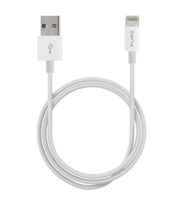 Puro CAPLTWHI, USB-A/Lightning, 1 m hinta ja tiedot | Puhelinkaapelit | hobbyhall.fi