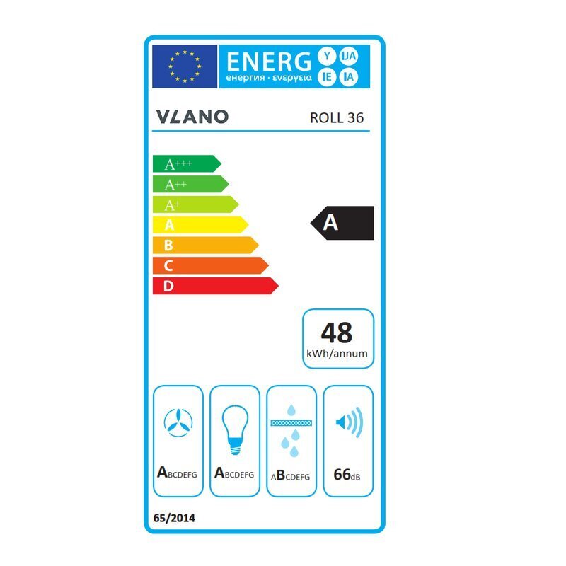 Vlano Roll 36 musta hinta ja tiedot | Liesituulettimet | hobbyhall.fi