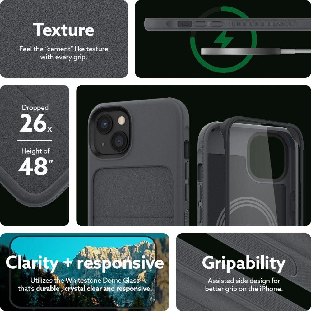 Spigen Caselogy Stratum -suojakotelo puhelimelle, Apple Iphone 13, harmaa hinta ja tiedot | Puhelimen kuoret ja kotelot | hobbyhall.fi
