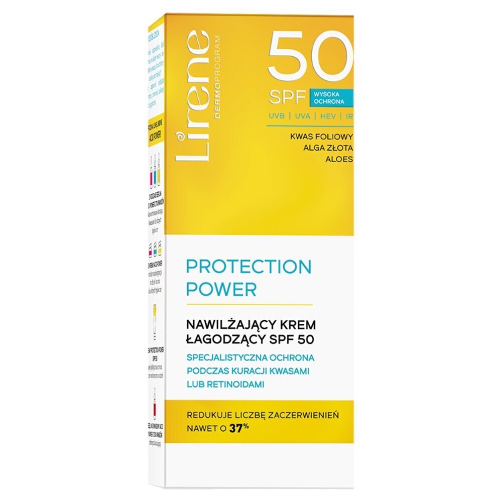 Lirene Protection Power - ihoa kosteuttava ja rauhoittava voide. SPF50, 50 ml. hinta ja tiedot | Aurinkovoiteet | hobbyhall.fi