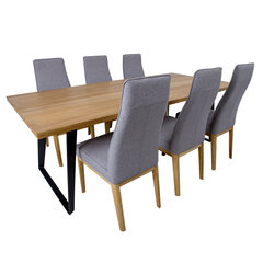 Ruokapöytäsarja LISBON pöytä, 6 tuolia hinta ja tiedot | Ruokailuryhmät | hobbyhall.fi