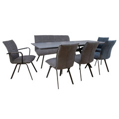 Ruokailuryhmä EDDY pöytä, penkki, 4 tuolia hinta ja tiedot | Ruokailuryhmät | hobbyhall.fi