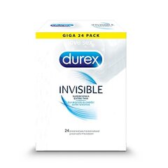 Durex Invisible Extra Thin erittäin ohuet kondomit, 24 kappaletta hinta ja tiedot | Kondomit | hobbyhall.fi