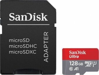 Sandisk Ultra microSDXC 128GB + SD Adapter hinta ja tiedot | Puhelimen muistikortit | hobbyhall.fi