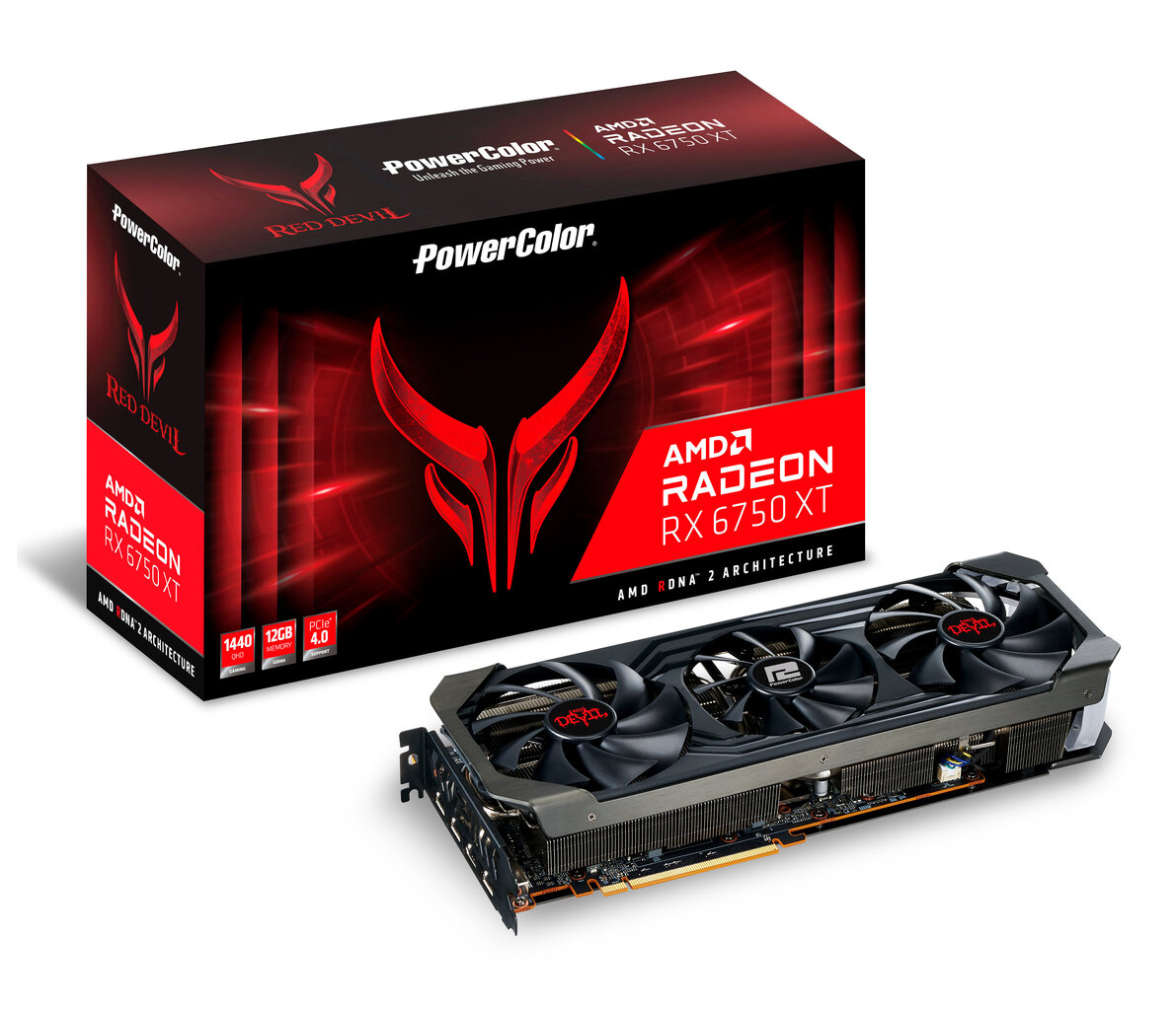 PowerColor Red Devil AXRX 6750XT 12GBD6-3DHE/OC graphics card AMD Radeon RX 6750 XT 12 GB GDDR6 hinta ja tiedot | Näytönohjaimet | hobbyhall.fi