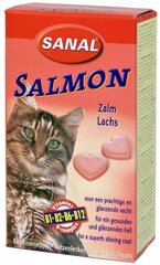 Kissanruoan lisäravinto lohitabletit SANAL Salmon, 85 tablettia hinta ja tiedot | Kissan terveys ja hyvinvointi | hobbyhall.fi