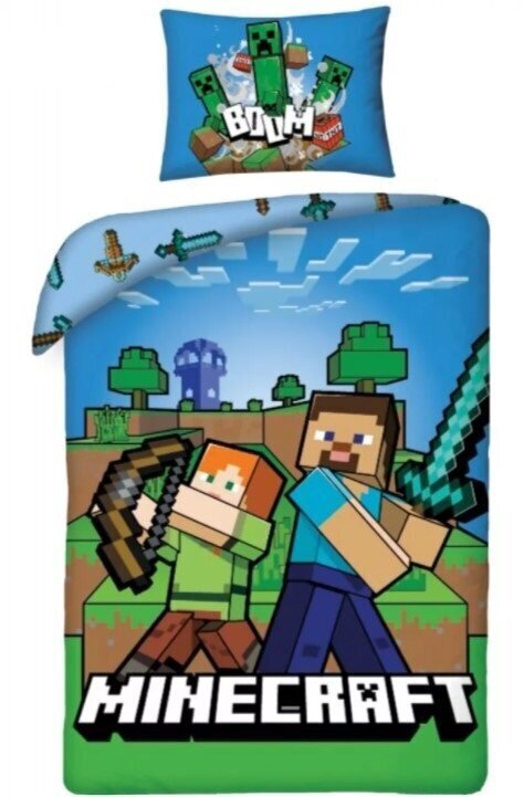 Lasten vuodevaatesetti Minecraft 140 cm x 200 cm, 2-osainen. hinta ja tiedot | Vuodevaatteet lapsille | hobbyhall.fi