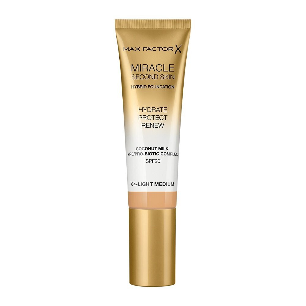 Max Factor Miracle Second Skin -meikkivoide, SPF20, 30 ml, 07 Light Medium hinta ja tiedot | Meikkivoiteet ja puuterit | hobbyhall.fi