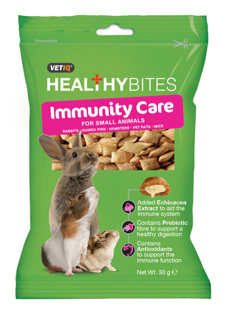 MC HEALTHY BITES IMMUNITY CARE FOR SMALL ANIMALS 30G /5771/. hinta ja tiedot | Pieneläinten ruoat | hobbyhall.fi