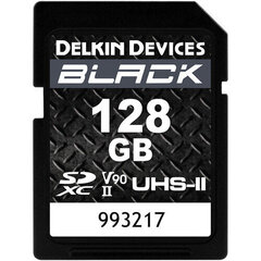 Delkin Devices 128GB BLACK UHS-II SDXC Memory Card. hinta ja tiedot | Kameran muistikortit | hobbyhall.fi