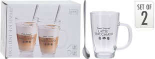 LATTE MACCHIATO - Kahden kupin setti lusikoilla. hinta ja tiedot | Lasit, mukit ja kannut | hobbyhall.fi