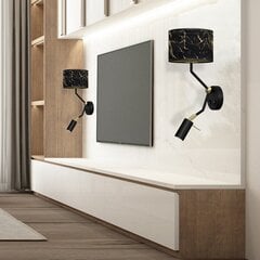 Senso-seinävalaisin, 1 x E27 + 1 x minilamppu GU10, musta / kulta hinta ja tiedot | Seinävalaisimet | hobbyhall.fi