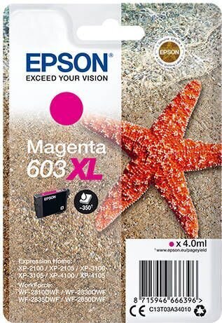 EPSON STARFISH SINGLEPACK MAGENTA 603XL INK hinta ja tiedot | Mustekasetit | hobbyhall.fi